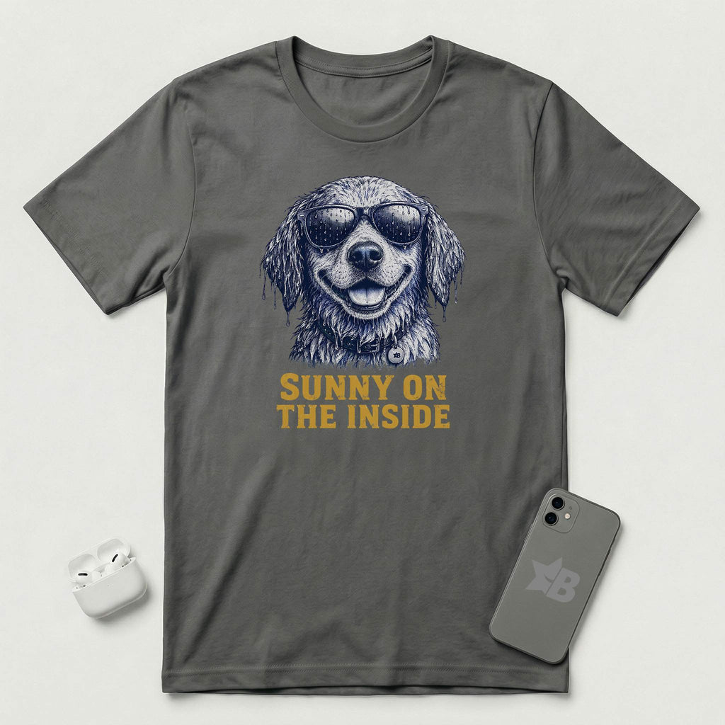 Sunny On The Inside - Soaked Dog - T-Shirt - Asphalt mockup