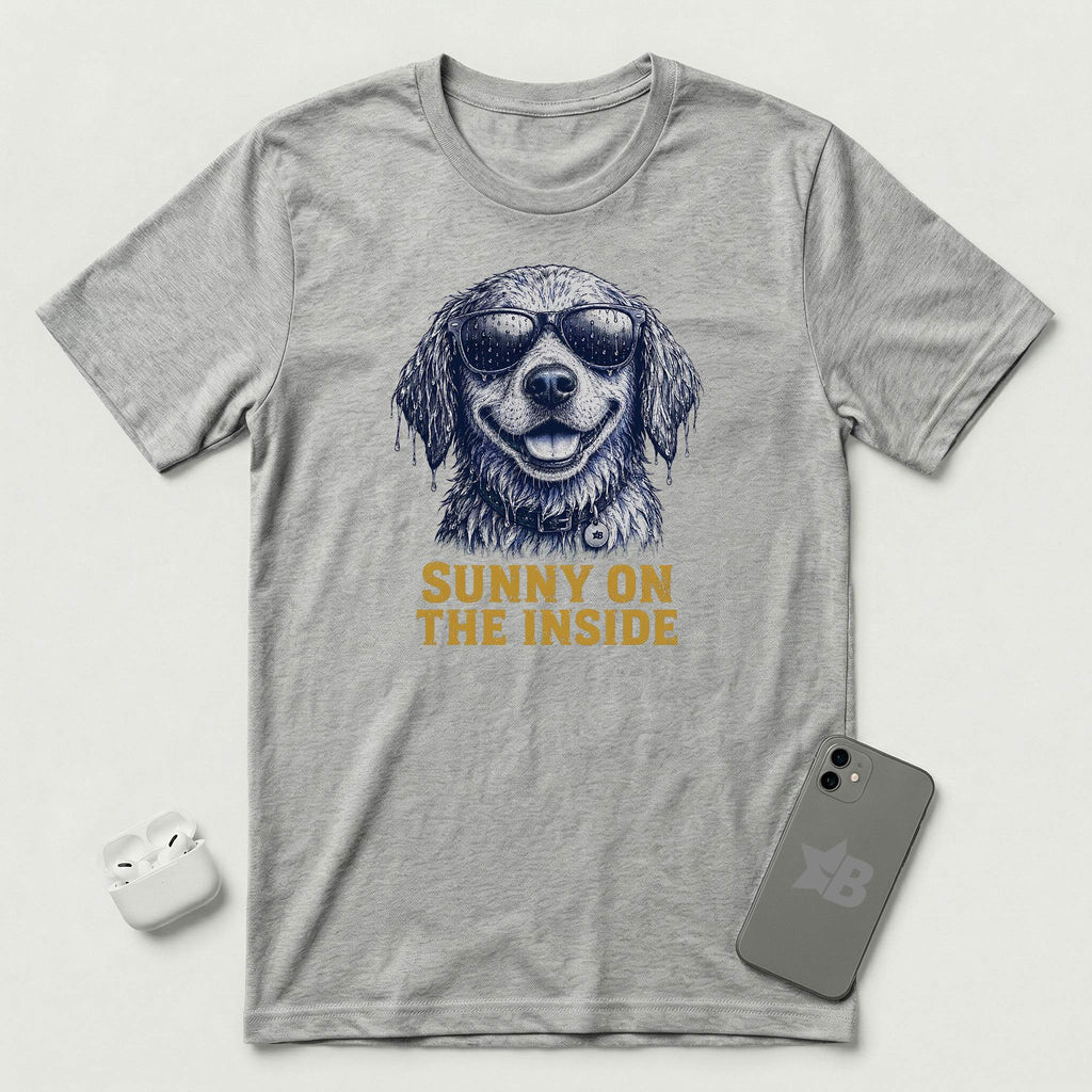 Sunny On The Inside - Soaked Dog - T-Shirt - Athletic Heather mockup