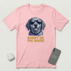 Sunny On The Inside - Soaked Dog - T-Shirt - Pink mockup