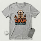 Calm Is Pending - Panicked Meerkat - T-Shirt - Athletic Heather mockup