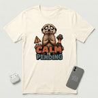 Calm Is Pending - Panicked Meerkat - T-Shirt - Natural mockup