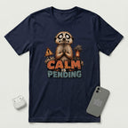 Calm Is Pending - Panicked Meerkat - T-Shirt - Navy mockup
