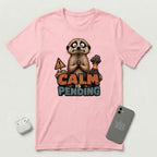 Calm Is Pending - Panicked Meerkat - T-Shirt - Pink mockup