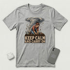 Keep Calm And Carry On - Grounded Woman - T-Shirt - Athletic Heather mockup