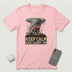 Keep Calm And Carry On - Grounded Woman - T-Shirt - Pink mockup