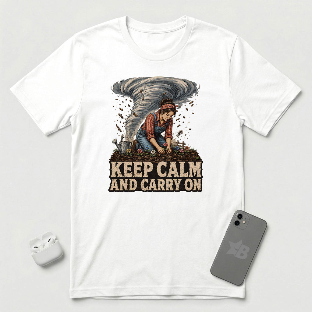 Keep Calm And Carry On - Grounded Woman - T-Shirt - White mockup
