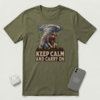 Keep Calm And Carry On - Grounded Man - T-Shirt - Military Green mockup