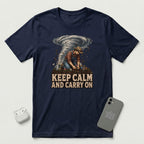 Keep Calm And Carry On - Grounded Man - T-Shirt - Navy mockup
