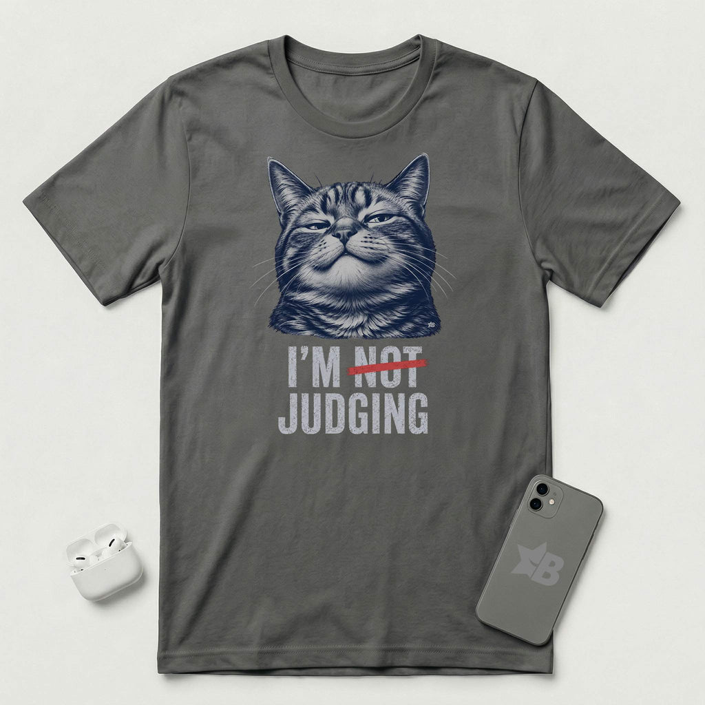 I'm Not Judging - Composed Cat - T-Shirt - Asphalt mockup