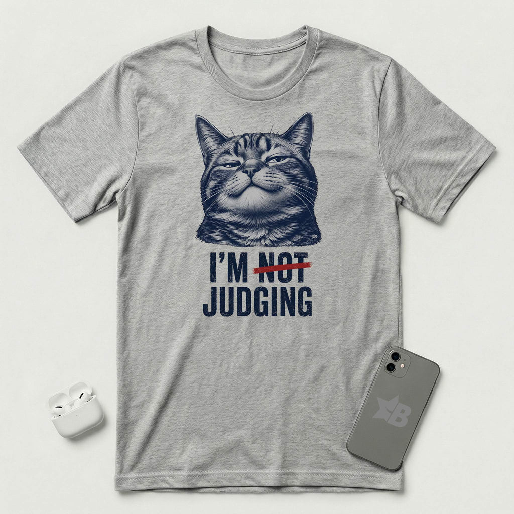I'm Not Judging - Composed Cat - T-Shirt - Athletic Heather mockup