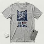 I'm Not Judging - Composed Cat - T-Shirt - Athletic Heather mockup