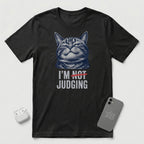 I'm Not Judging - Composed Cat - T-Shirt - Black mockup