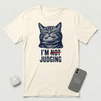 I'm Not Judging - Composed Cat - T-Shirt - Natural mockup