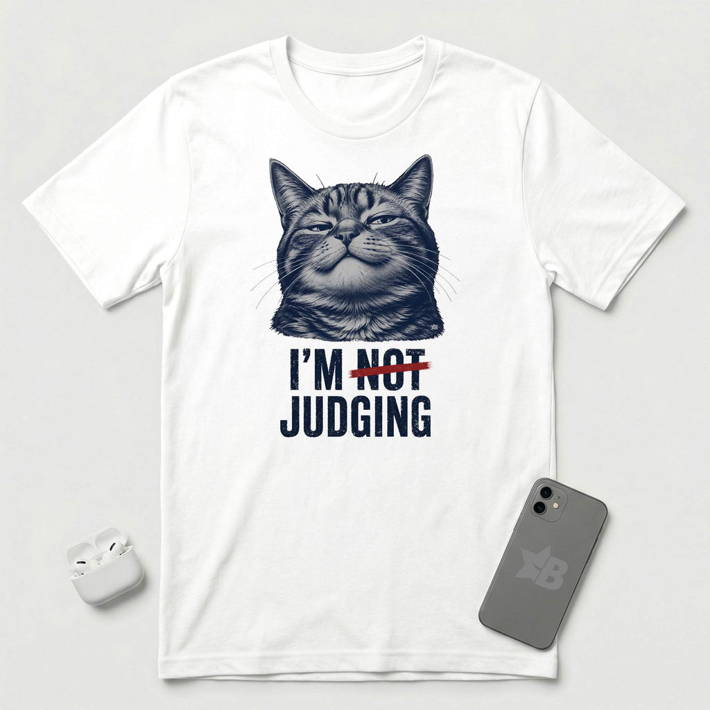 I'm Not Judging - Composed Cat - T-Shirt - White mockup