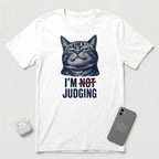 I'm Not Judging - Composed Cat - T-Shirt - White mockup