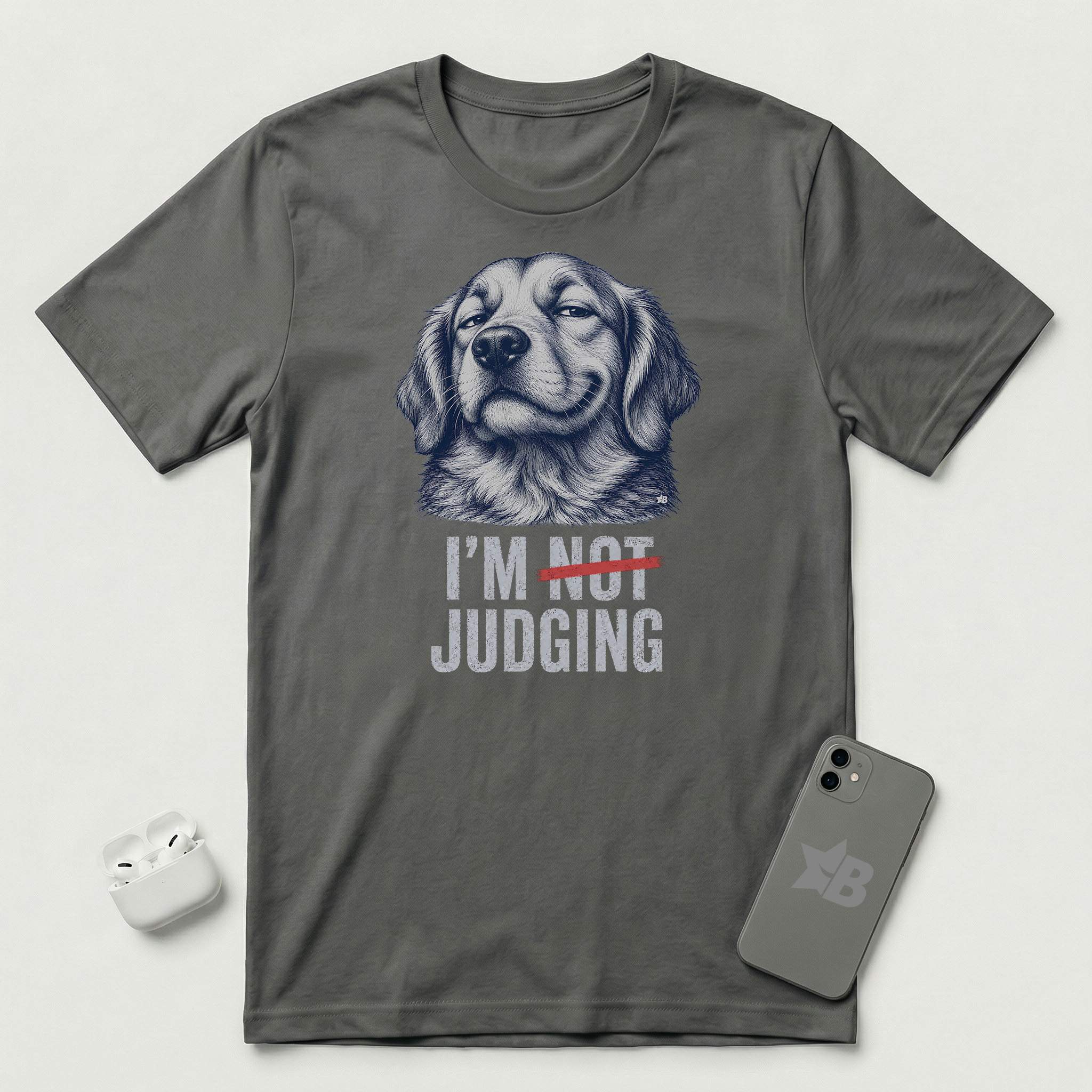 I'm Not Judging - Reluctant Retriever - T-Shirt - Asphalt mockup