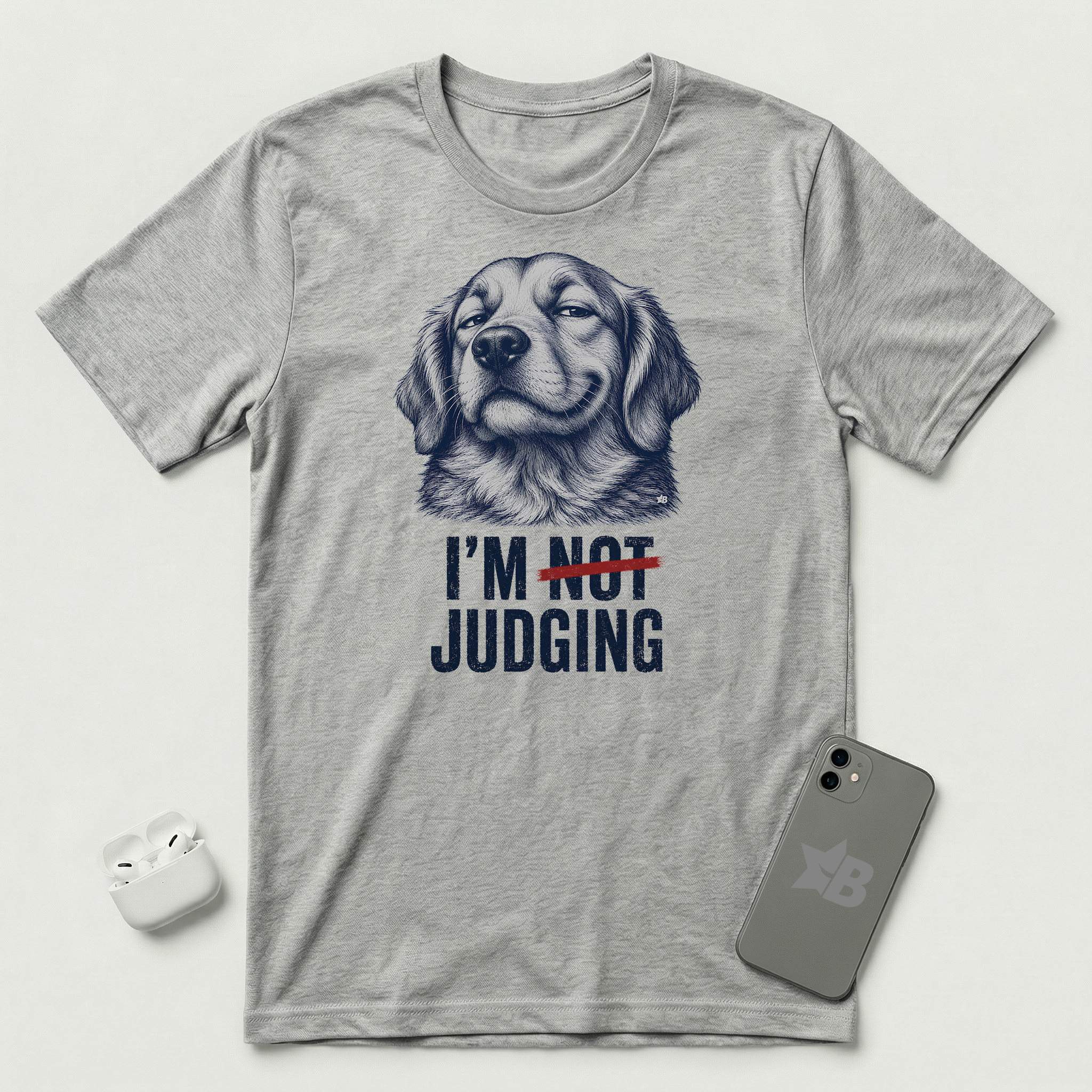 I'm Not Judging - Reluctant Retriever - T-Shirt - Athletic Heather mockup
