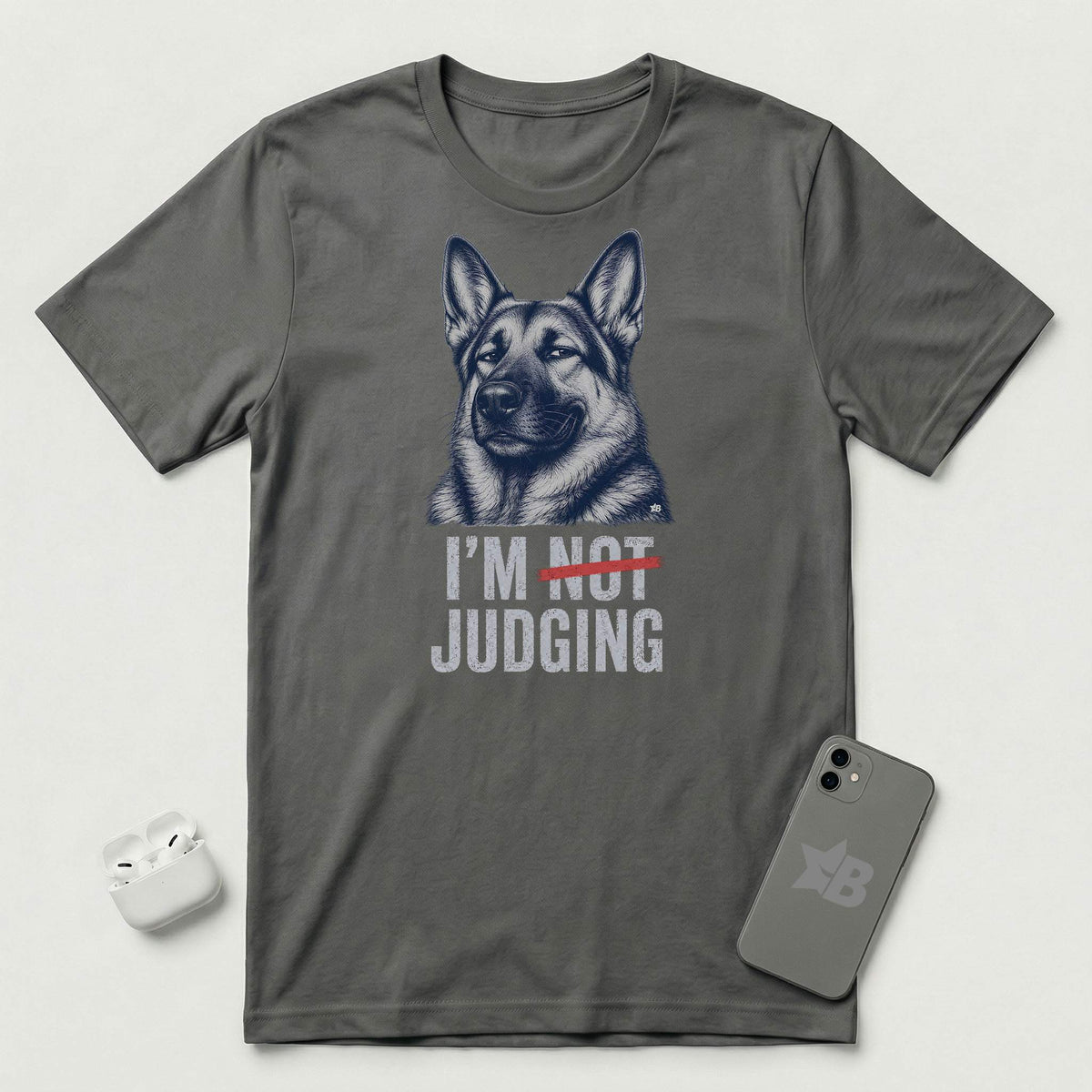 I'm Not Judging - Guarded Shepherd - T-Shirt - Asphalt mockup
