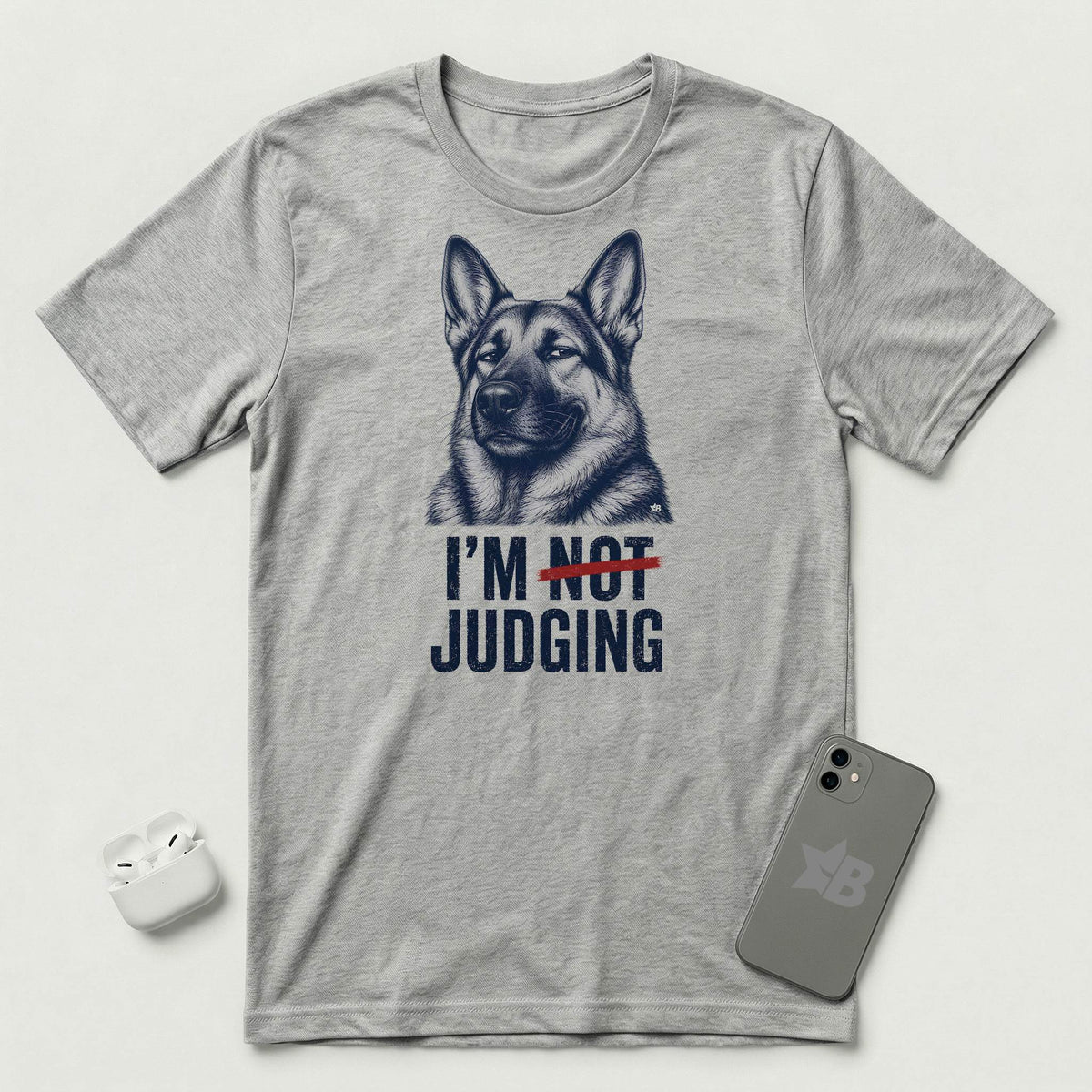 I'm Not Judging - Guarded Shepherd - T-Shirt - Athletic Heather mockup