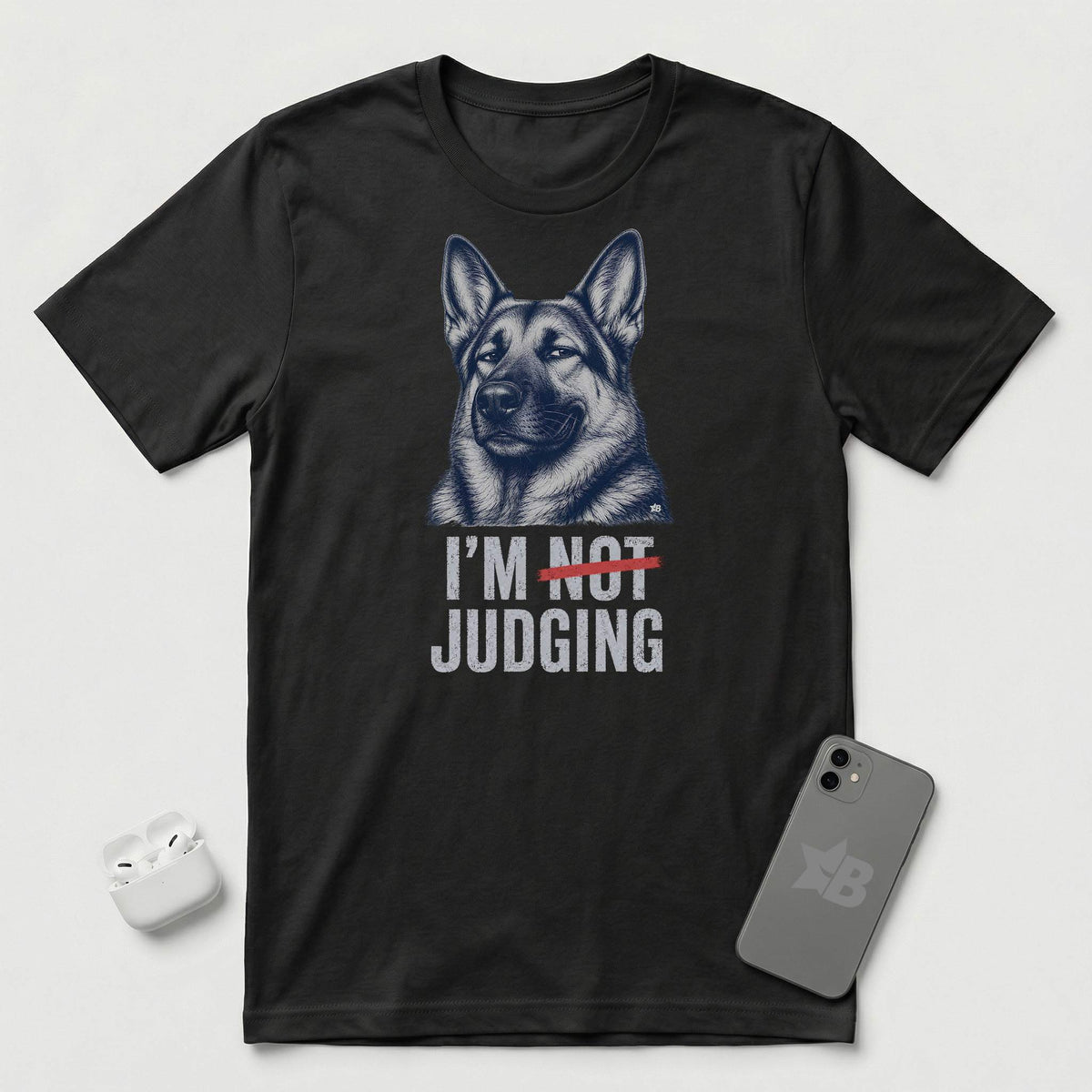 I'm Not Judging - Guarded Shepherd - T-Shirt - Black mockup