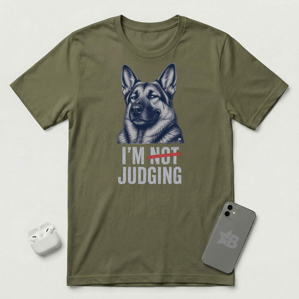 I'm Not Judging - Guarded Shepherd - T-Shirt - Military Green mockup