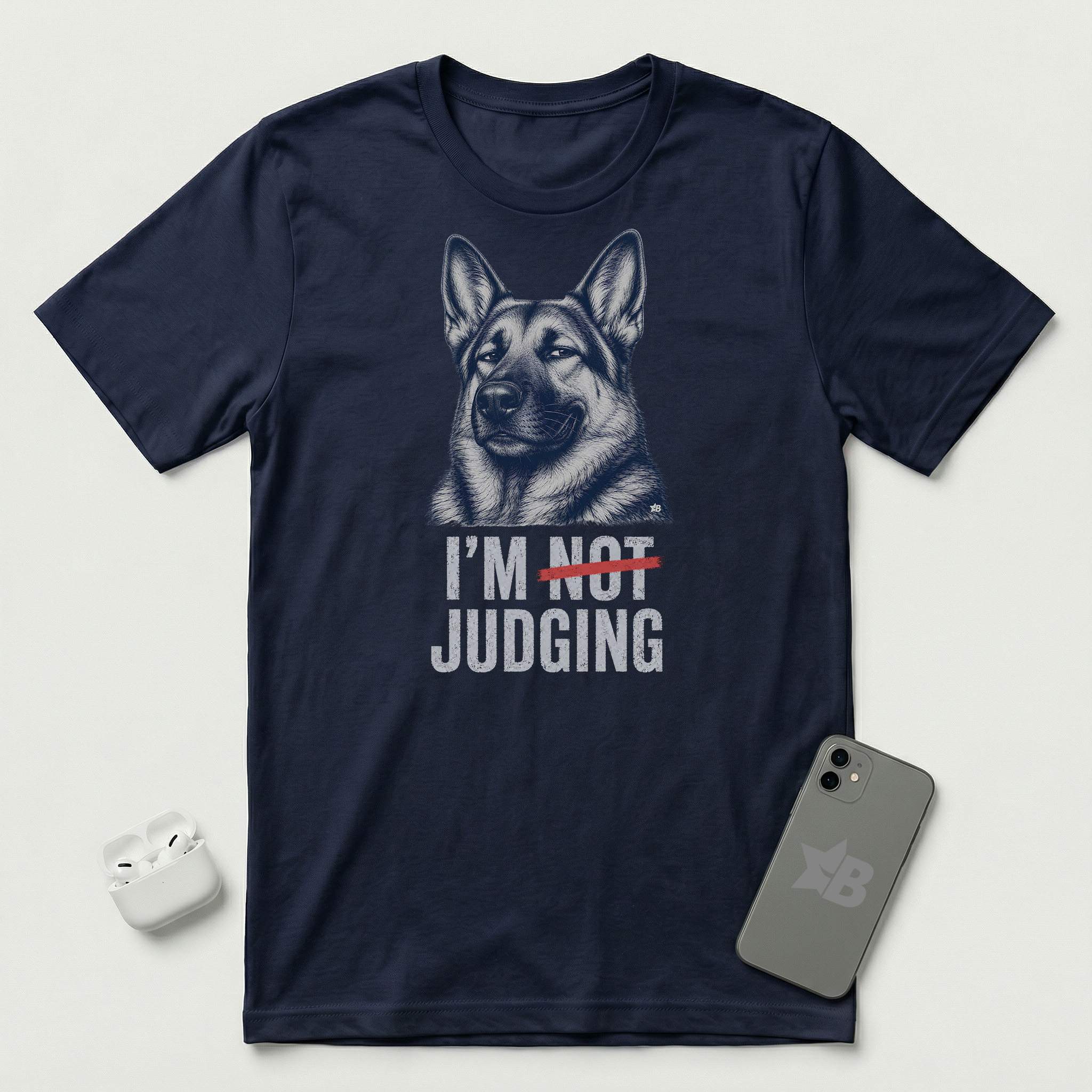 I'm Not Judging - Guarded Shepherd - T-Shirt - Navy mockup