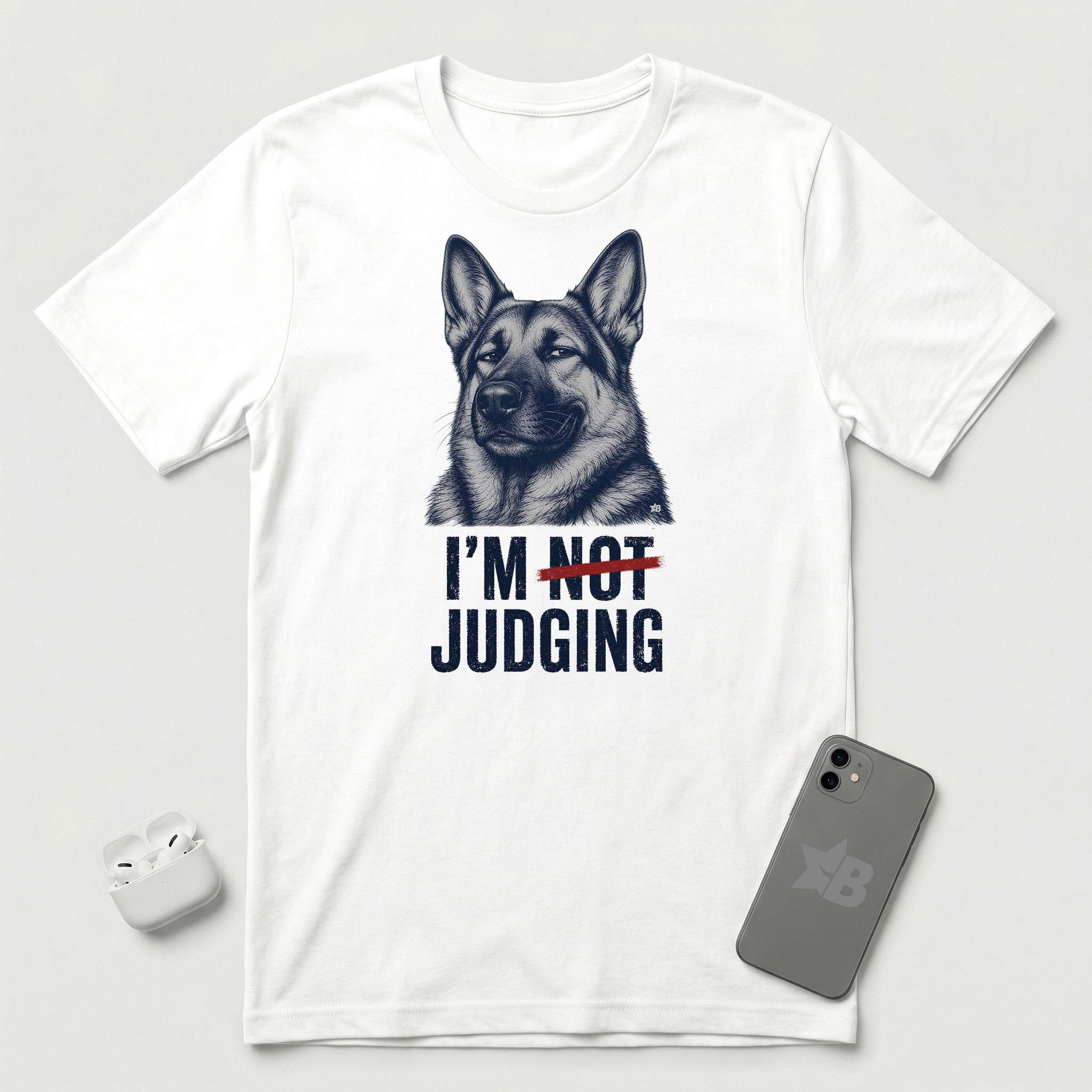 I'm Not Judging - Guarded Shepherd - T-Shirt - White mockup