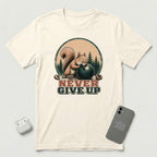 Never Give Up - Little Nutcase Squirrel - T-Shirt - Natural mockup