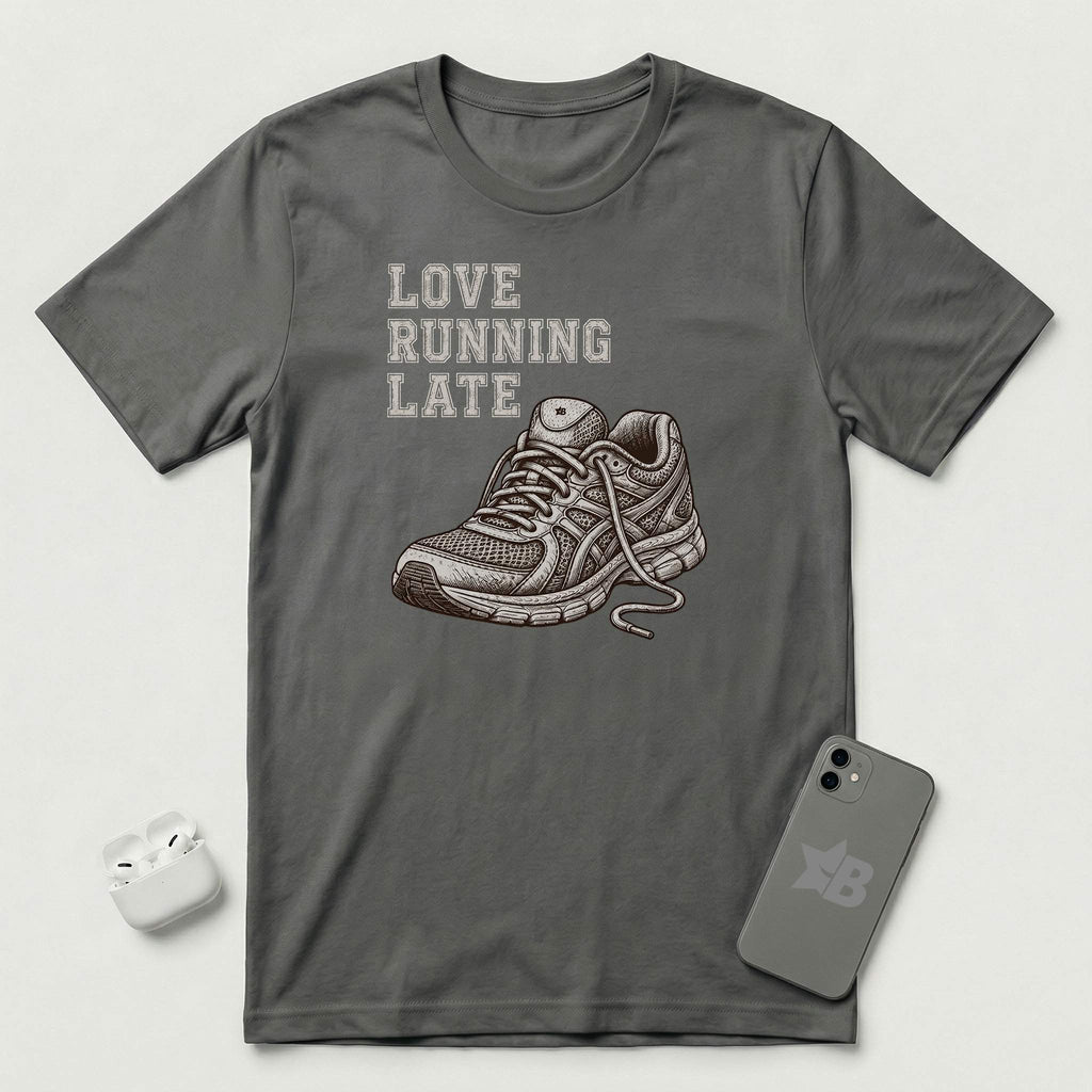 Love Running Late - T-Shirt - Asphalt mockup