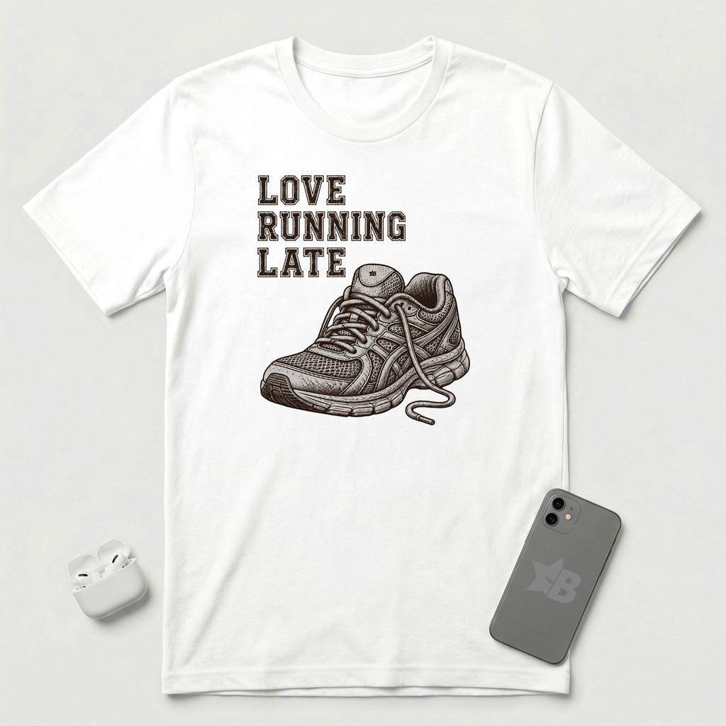 Love Running Late - T-Shirt - White mockup