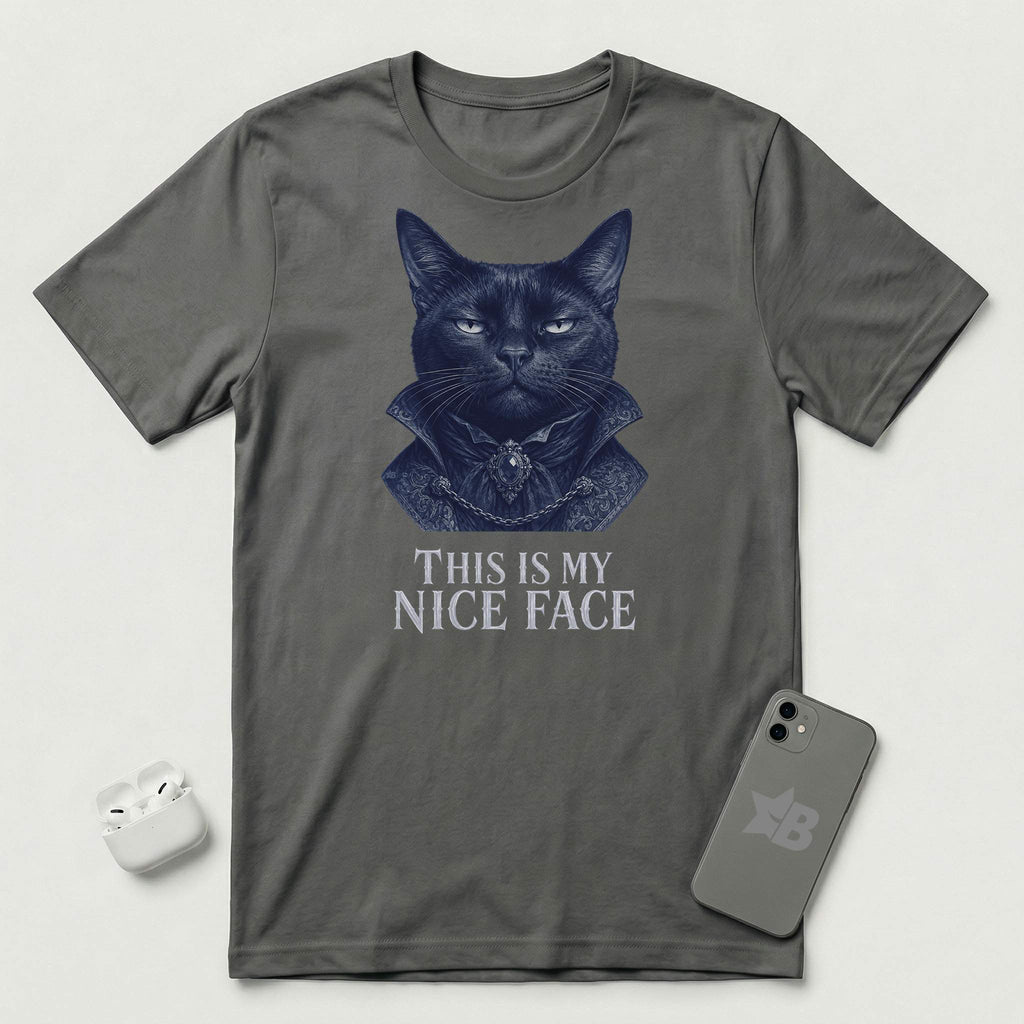 This Is My Nice Face - Regal Cat - T-Shirt - Asphalt mockup