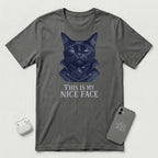 This Is My Nice Face - Regal Cat - T-Shirt - Asphalt mockup