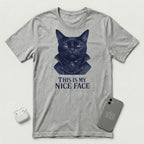 This Is My Nice Face - Regal Cat - T-Shirt - Athletic Heather mockup