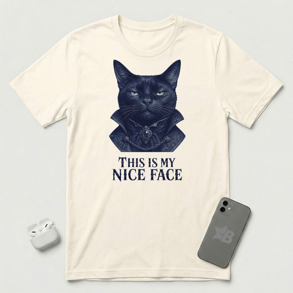 This Is My Nice Face - Regal Cat - T-Shirt - Natural mockup