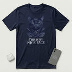 This Is My Nice Face - Regal Cat - T-Shirt - Navy mockup
