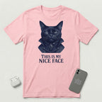 This Is My Nice Face - Regal Cat - T-Shirt - Pink mockup