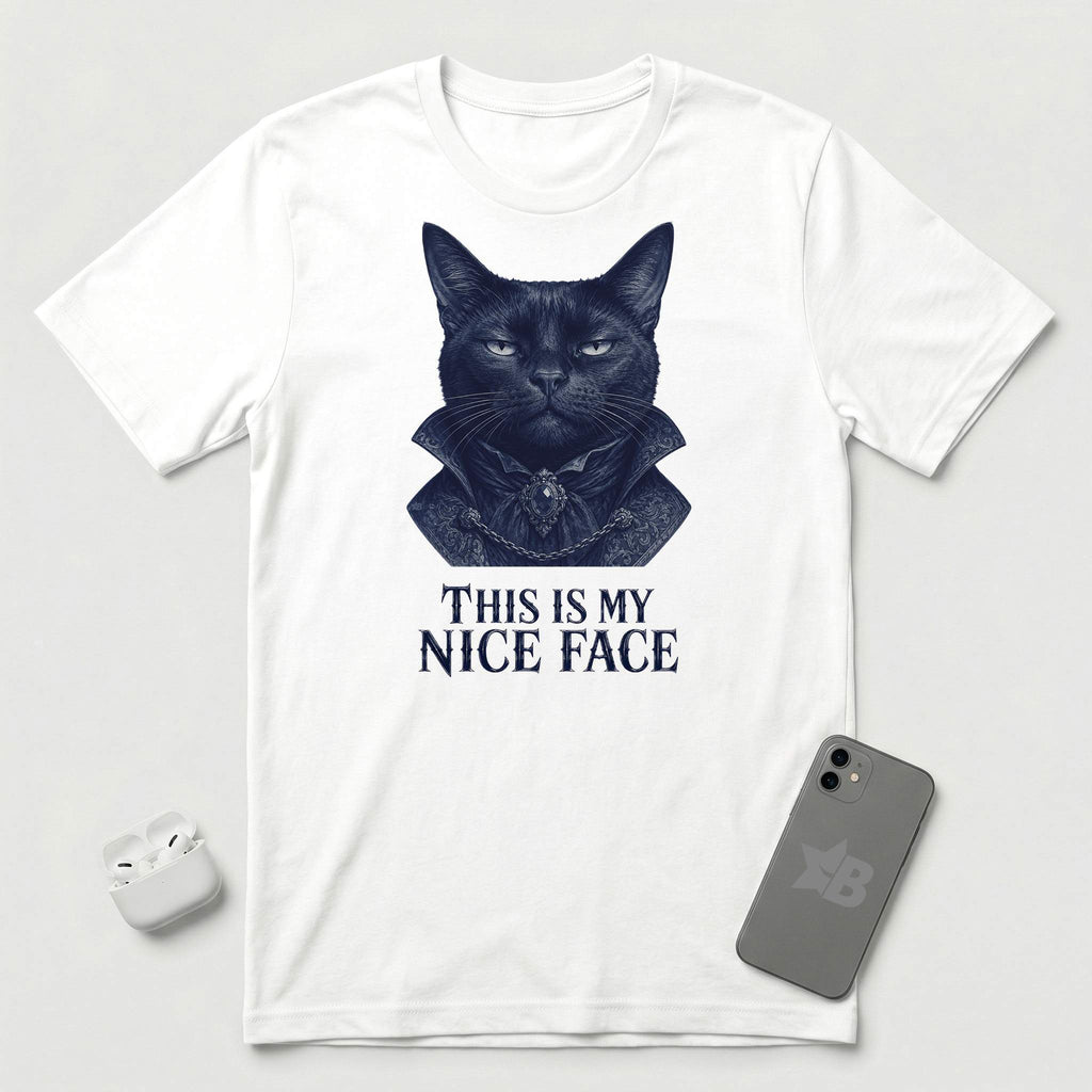 This Is My Nice Face - Regal Cat - T-Shirt - White mockup