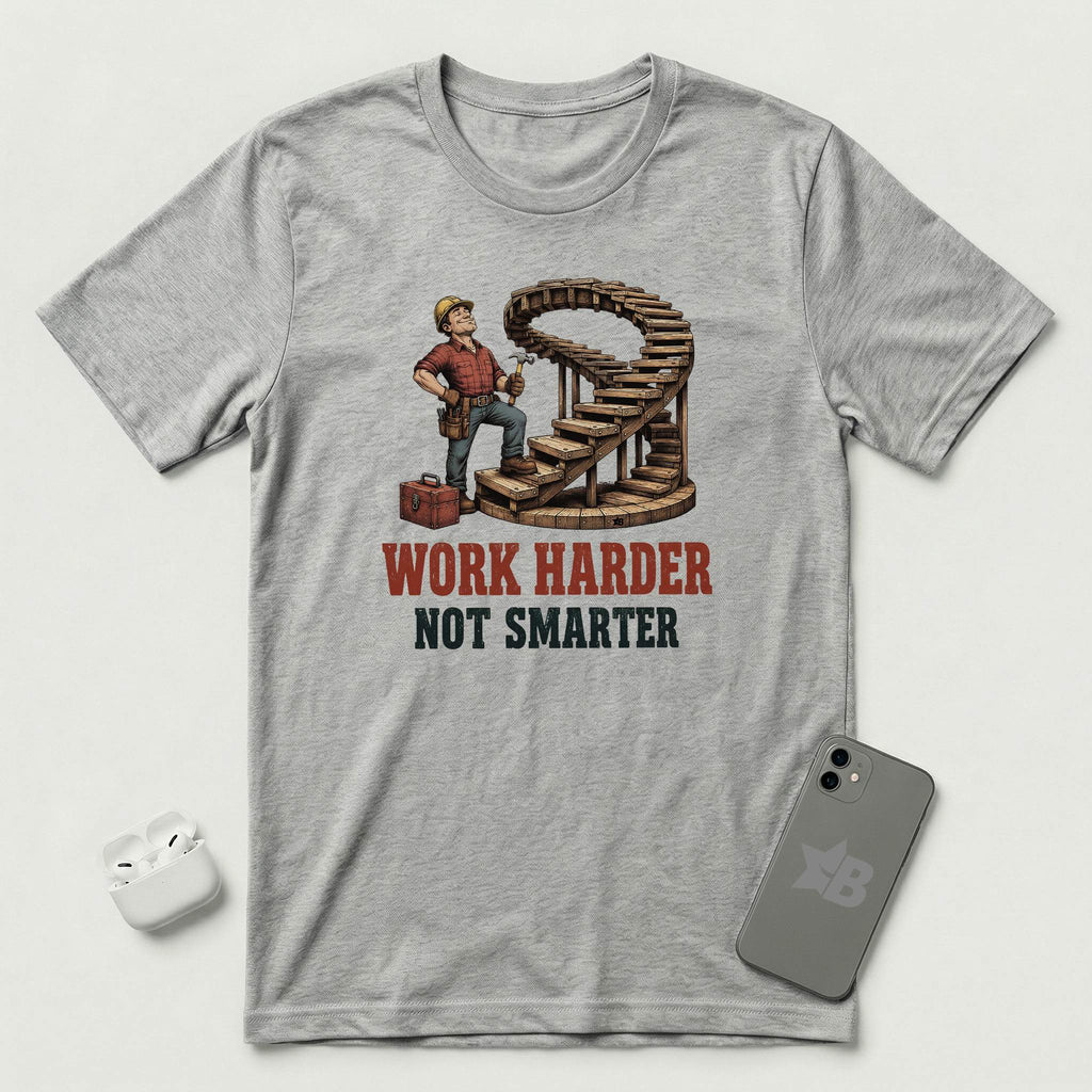 Work Harder Not Smarter - T-Shirt - Athletic Heather mockup