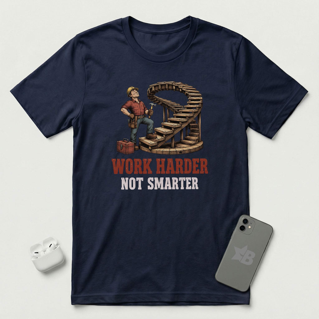 Work Harder Not Smarter - T-Shirt - Navy mockup