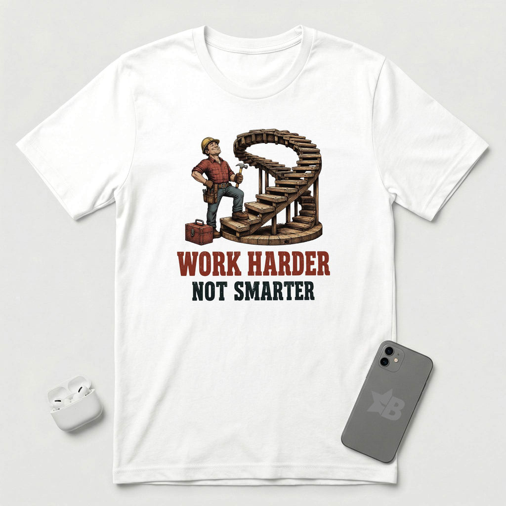 Work Harder Not Smarter - T-Shirt - White mockup