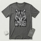 I Protect My Peace - Composed Lioness - T-Shirt - Asphalt mockup