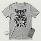 I Protect My Peace - Composed Lioness - T-Shirt - Athletic Heather mockup