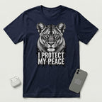 I Protect My Peace - Composed Lioness - T-Shirt - Navy mockup