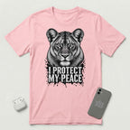 I Protect My Peace - Composed Lioness - T-Shirt - Pink mockup