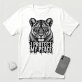 I Protect My Peace - Composed Lioness - T-Shirt - White mockup