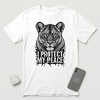 I Protect My Peace - Composed Lioness - T-Shirt - White mockup