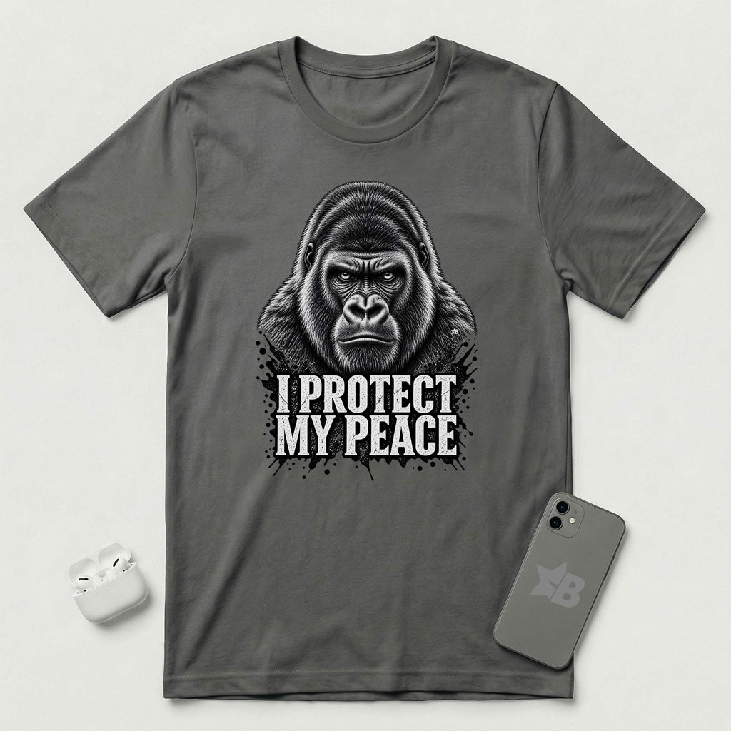 I Protect My Peace - Stoic Gorilla - T-Shirt - Asphalt mockup