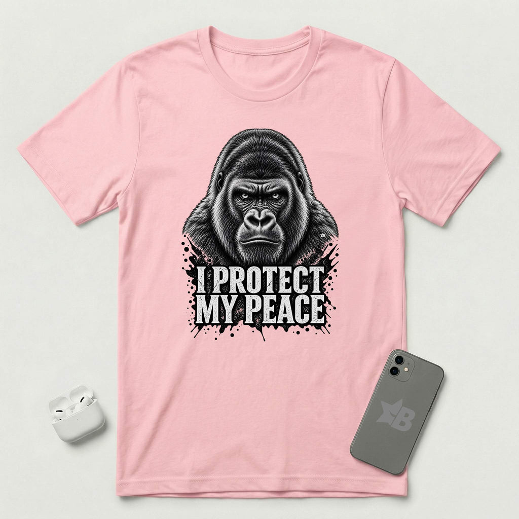 I Protect My Peace - Stoic Gorilla - T-Shirt - Pink mockup
