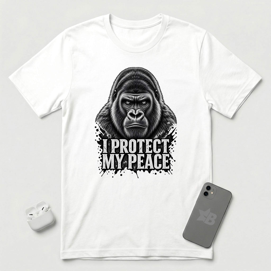 I Protect My Peace - Stoic Gorilla - T-Shirt - White mockup