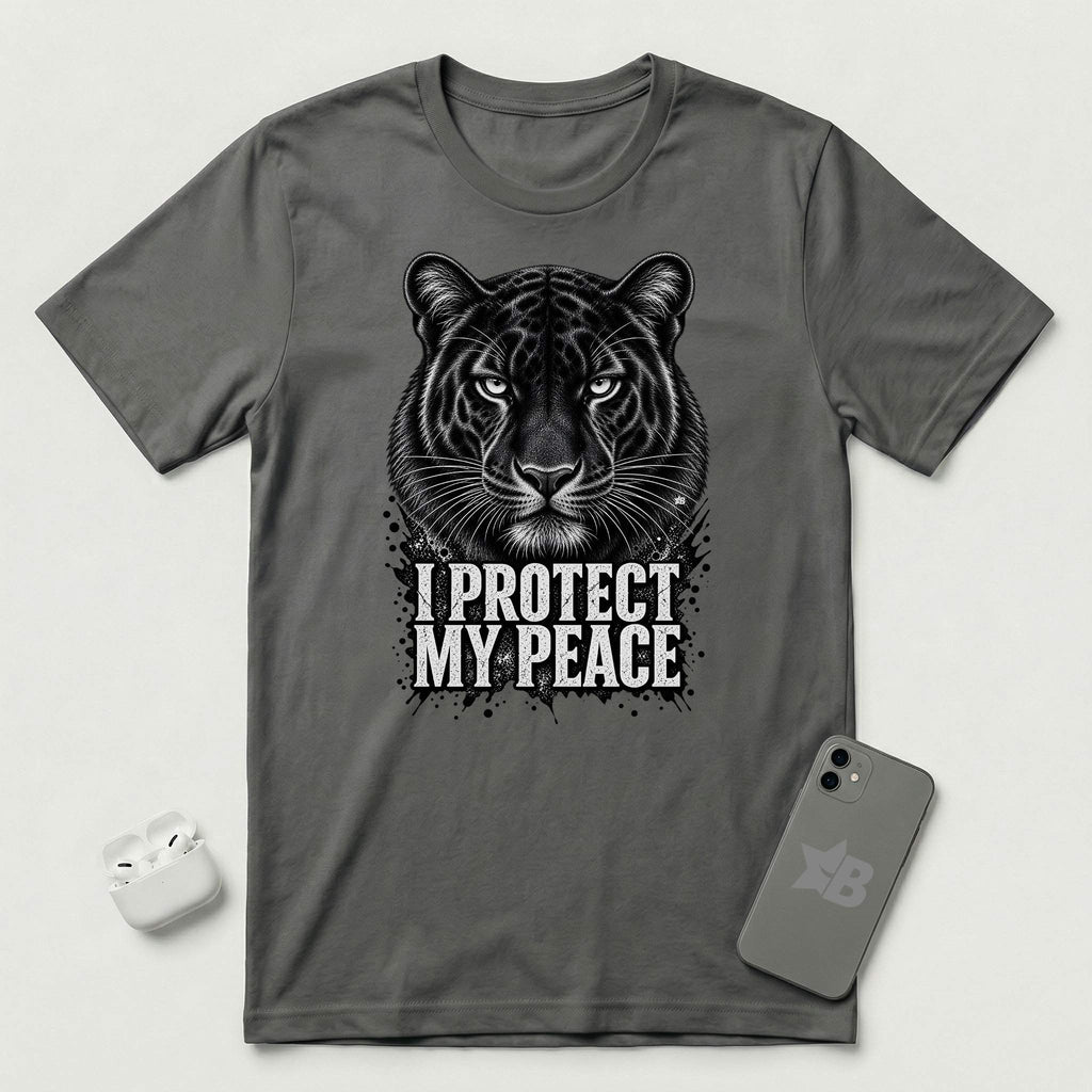 I Protect My Peace - Silent Panther - T-Shirt - Asphalt mockup
